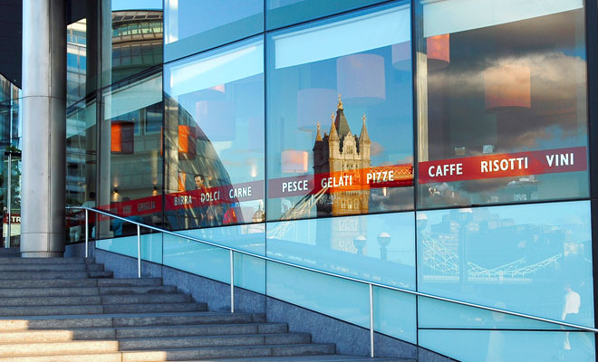 Reflections of Tower Bridge, River Thames, London